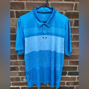 Oakley Xl Ohydrolix light blue 100% polyester golf shirt.